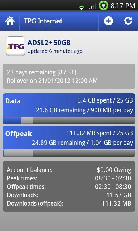 myUsage - screenshot