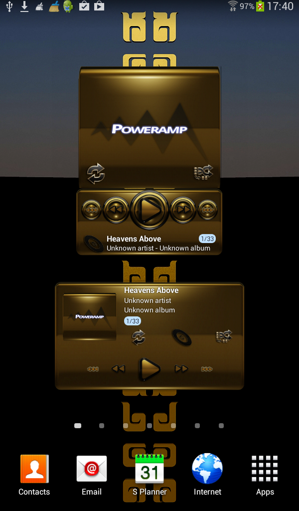 Poweramp widgetpack BLACK GOLD Screen 1
