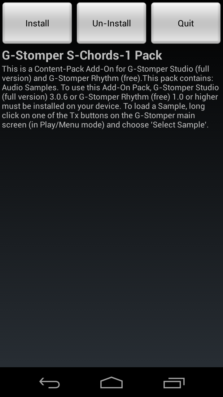 Android application G-Stomper Synth-Chords-1 Pack screenshort