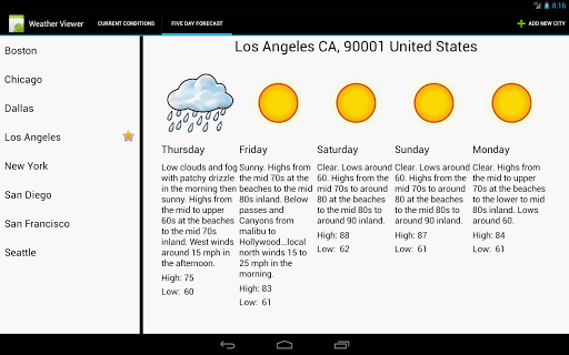 Weather Viewer For Tablets