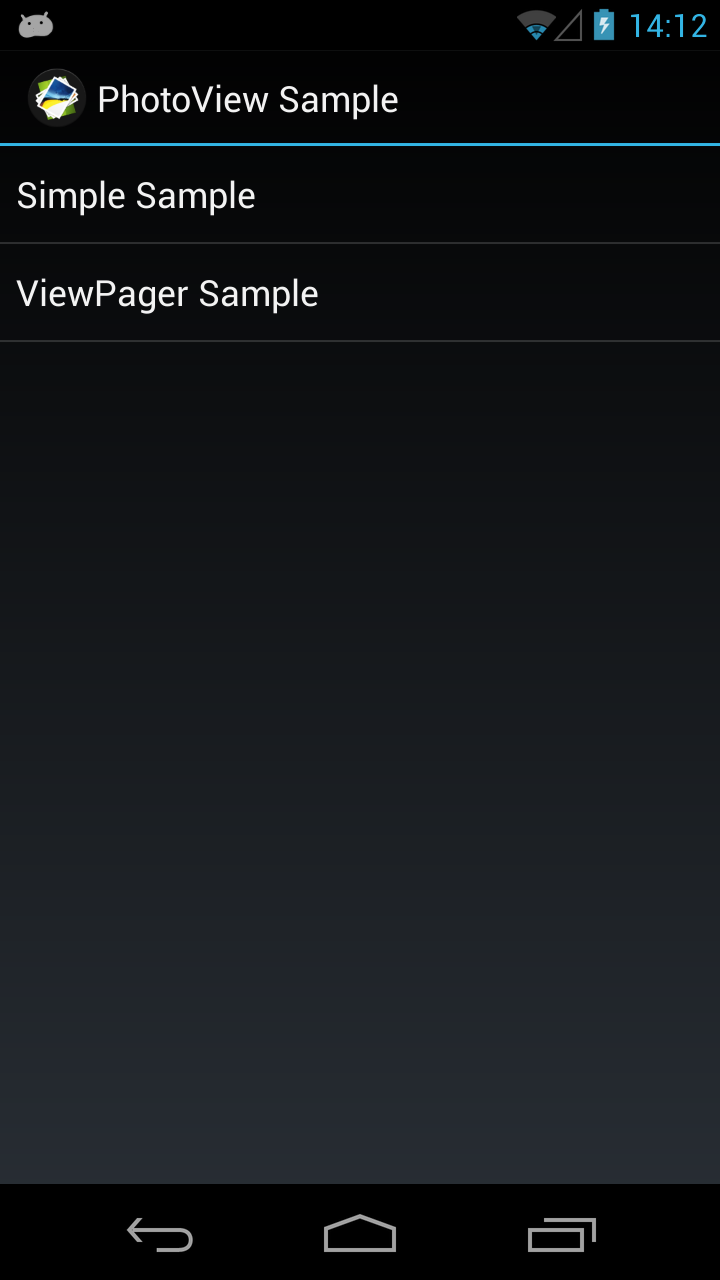 Android application PhotoView Sample screenshort