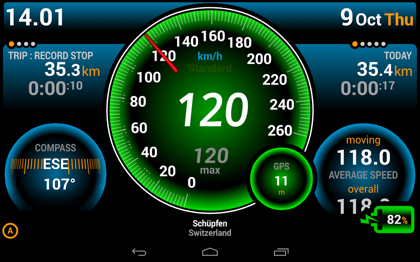   Ulysse Speedometer Pro- หน้าจอ 