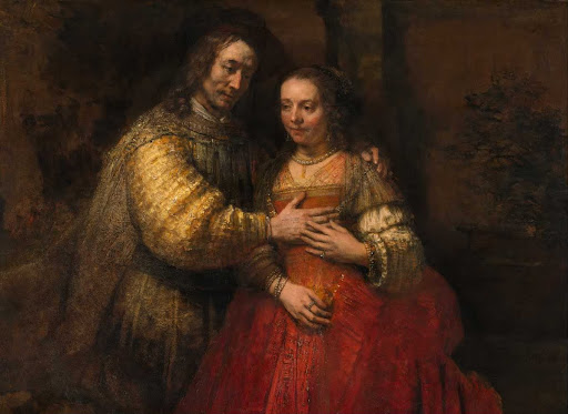 Portret van een paar als Isaak en Rebekka, bekend als ‘De Joodse bruid’