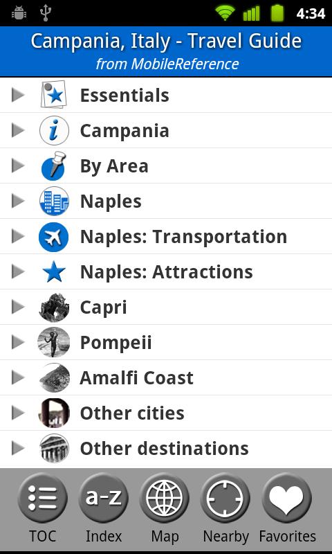 Campania, Italy - Travel Guide Screen 1