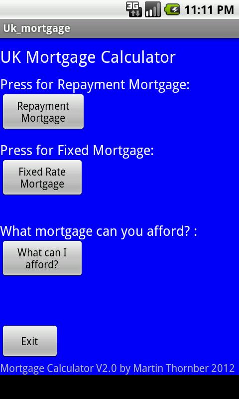 fixed rate mortgage calculator uk