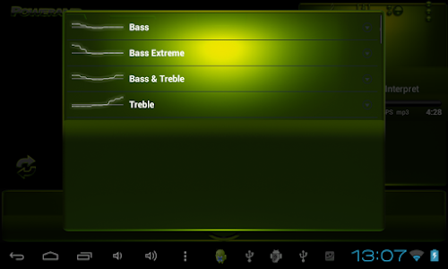 Poweramp skin Black Lime v3.10