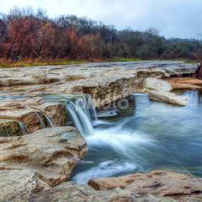 McKinney Falls Colorado River by Robert Marquis - Landscapes Prairies, Meadows & Fields