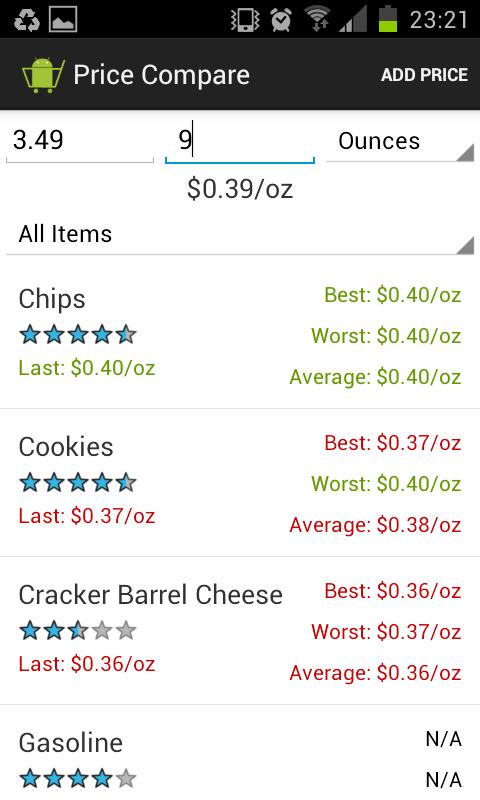 Price Compare Unlock Key Screen 2