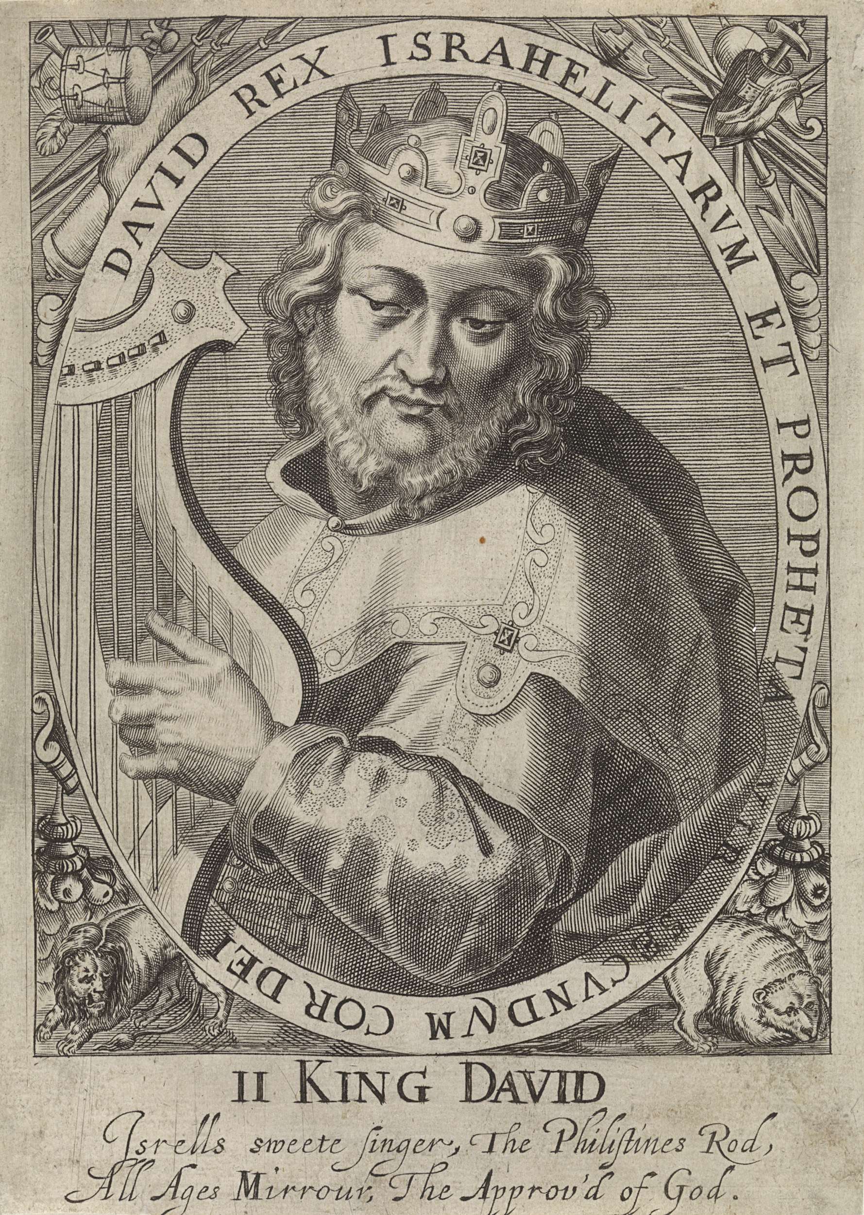 Koning David als een van de negen helden