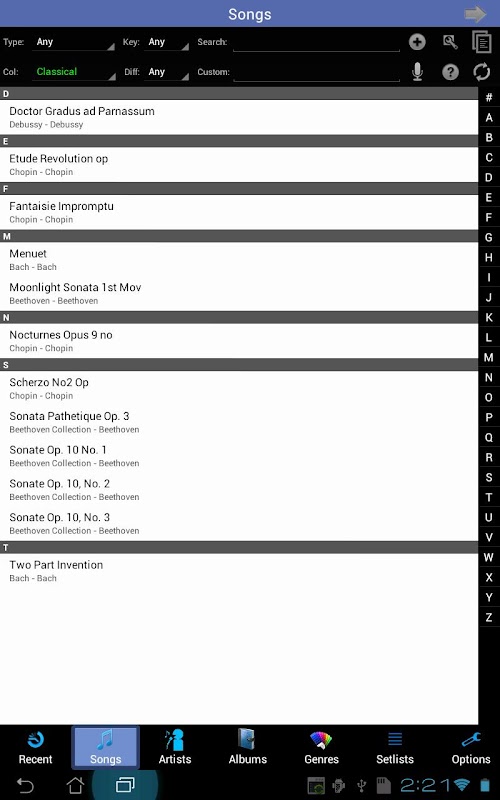 Android application MobileSheets Music Reader screenshort