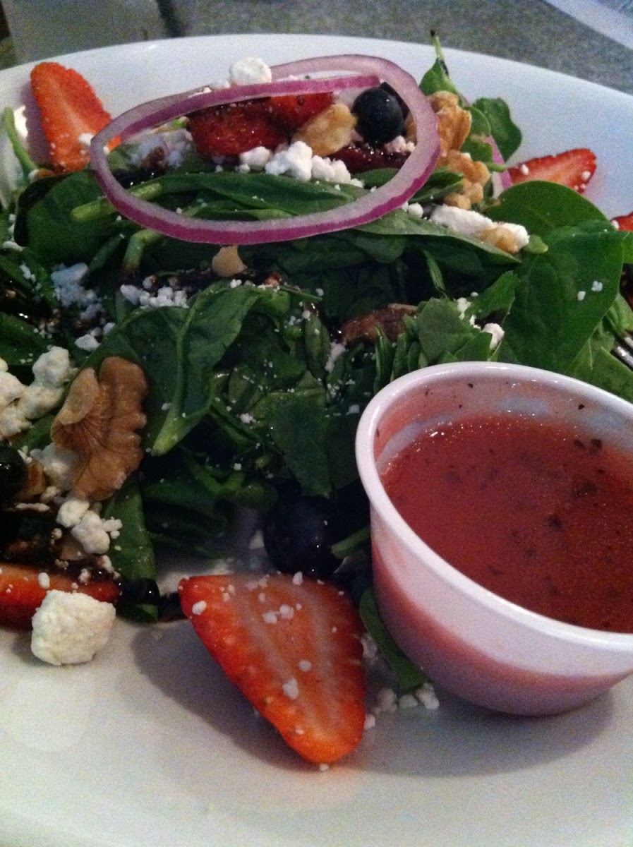 Strawberry spinach & goat cheese salad.