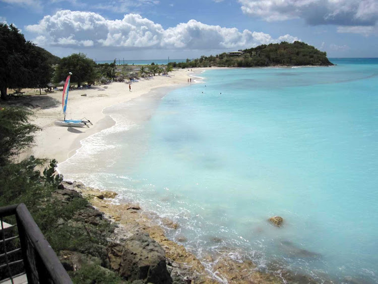 A pretty beach on the island of Antigua in the Caribbean. 