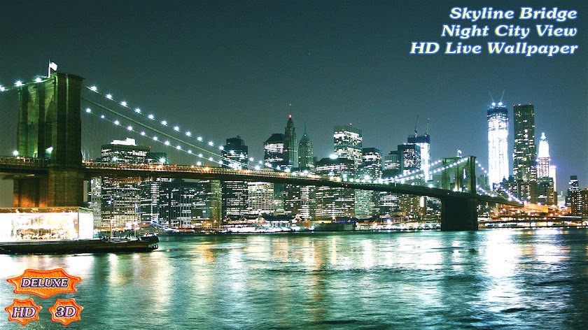 Skyline Bridge Night City View Screen 3