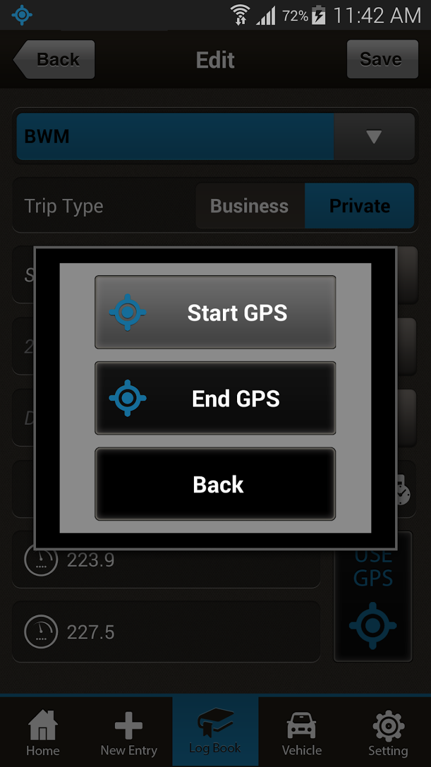 Vehicle Log Book Enterprise Screen 3