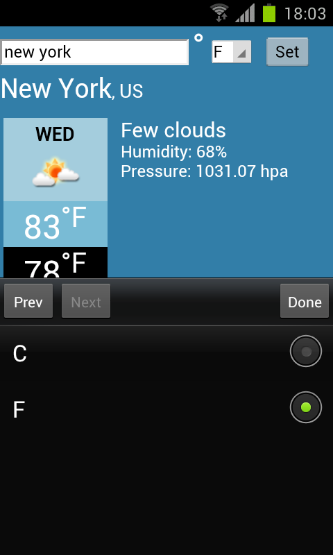 weather forecast Screen 3