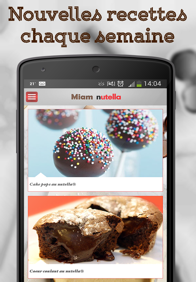 Miam : nutella® (recettes) Screen 2
