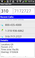 Area Code Info 2014 - Free APK Gambar Screenshot #1