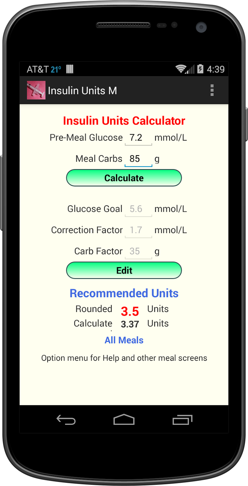 Insulin Units M Screen 2