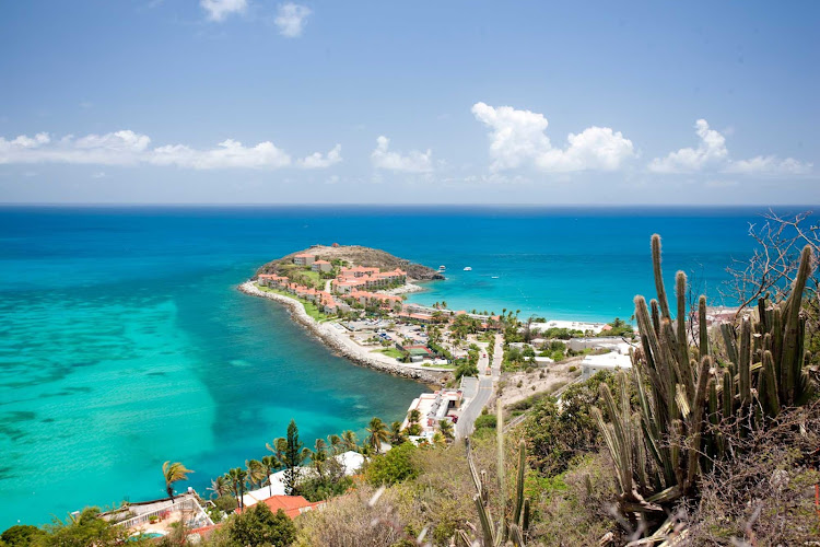 The view of Divi Little Bay Bay and its resort on St. Maarten.