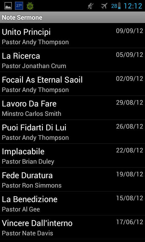 Android application Sermon Notes screenshort