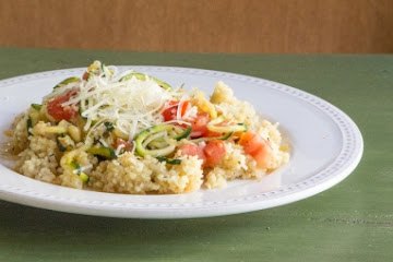 Zucchetti Scampi over Couscous