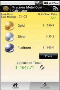 Android application Precious Metal Coin Price App screenshot