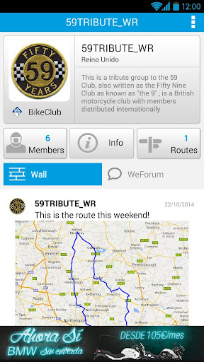 WeRide;Motorcycle routes chats