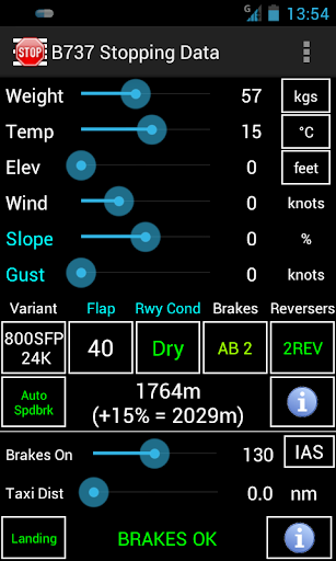 B737 Stopping Data