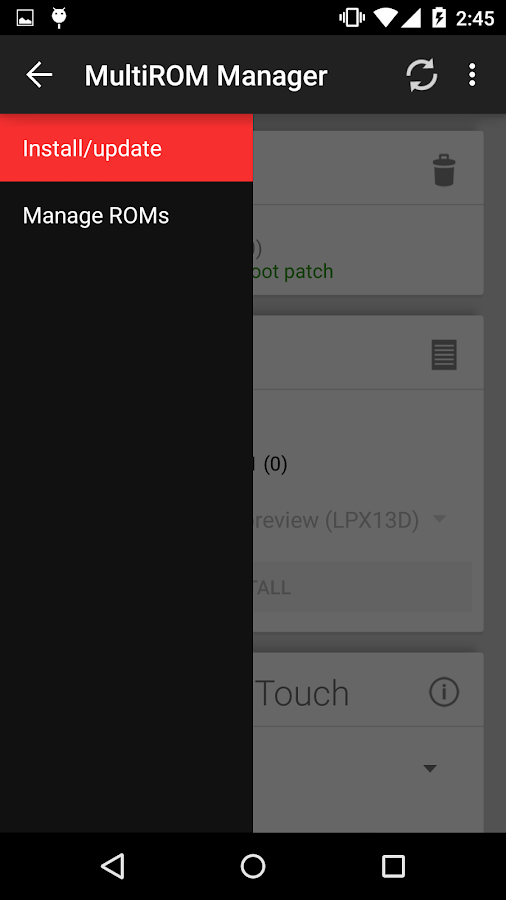    MultiROM Manager- screenshot  