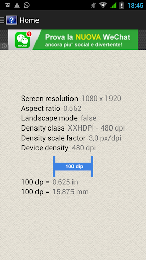 Screen density info