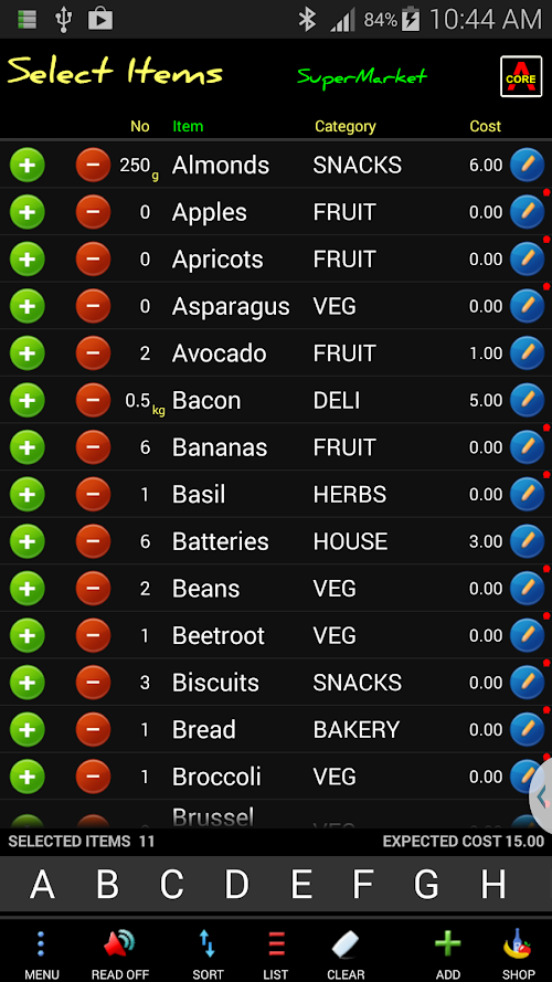 Android application Shopping List Maker Plus screenshort