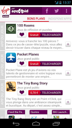 indispens’apps Virgin Mobile