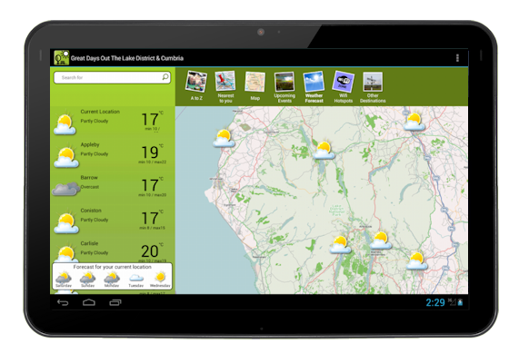 Lake District &amp; Cumbria Tablet Screen 3