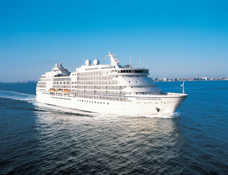 Enjoy the world's most inclusive luxury cruise experience aboard Seven Seas Navigator, seen here leaving New York for an itinerary in New England and Canada.