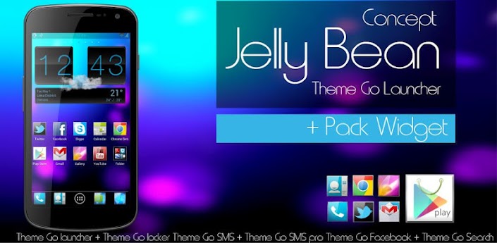 Jelly Bean Theme Go Launcher v4.1 Apk | 7 MB| Mediafire