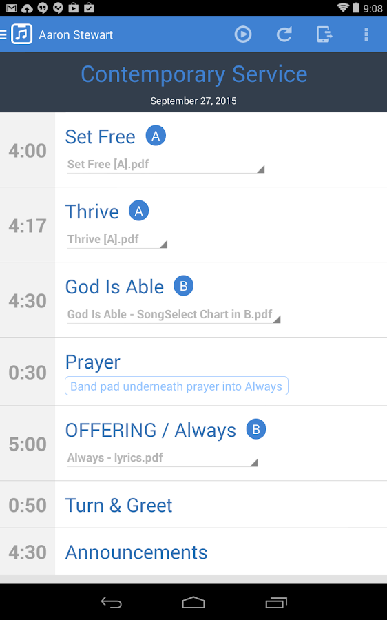 Planning Center Music Stand Android Apps on Google Play