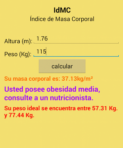 【免費健康App】IdMC - Indice de Masa Corporal-APP點子