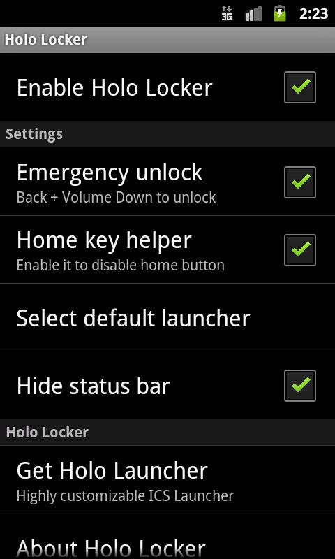 Holo Locker Android
