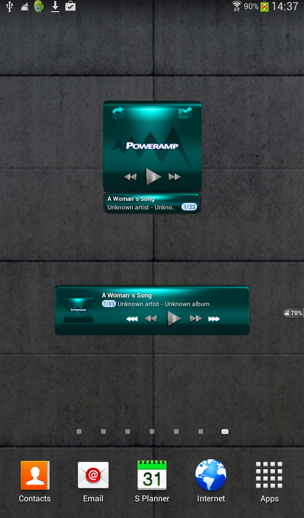 Poweramp widget TURQUOISE META Screen 2