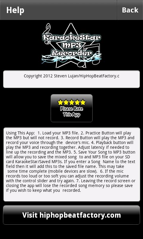 Karaoke Star MP3 Recorder Screen 3