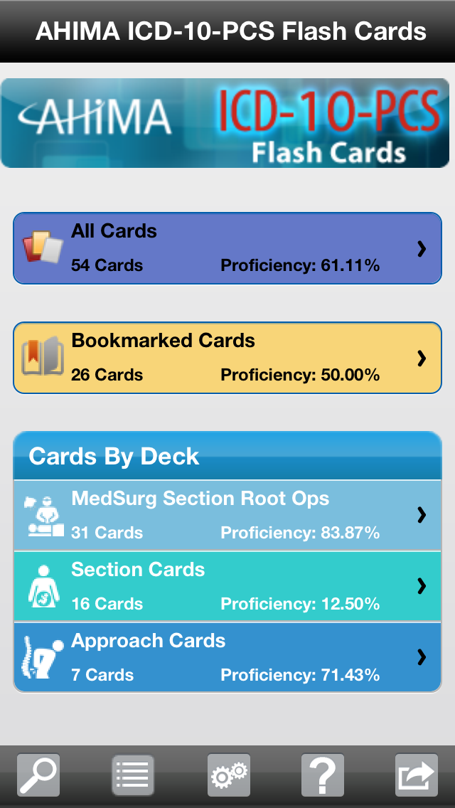 AHIMA’s ICD-10-PCS Flash Cards Screen 1