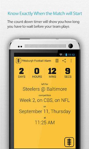 Pittsburgh Football Alarm Pro