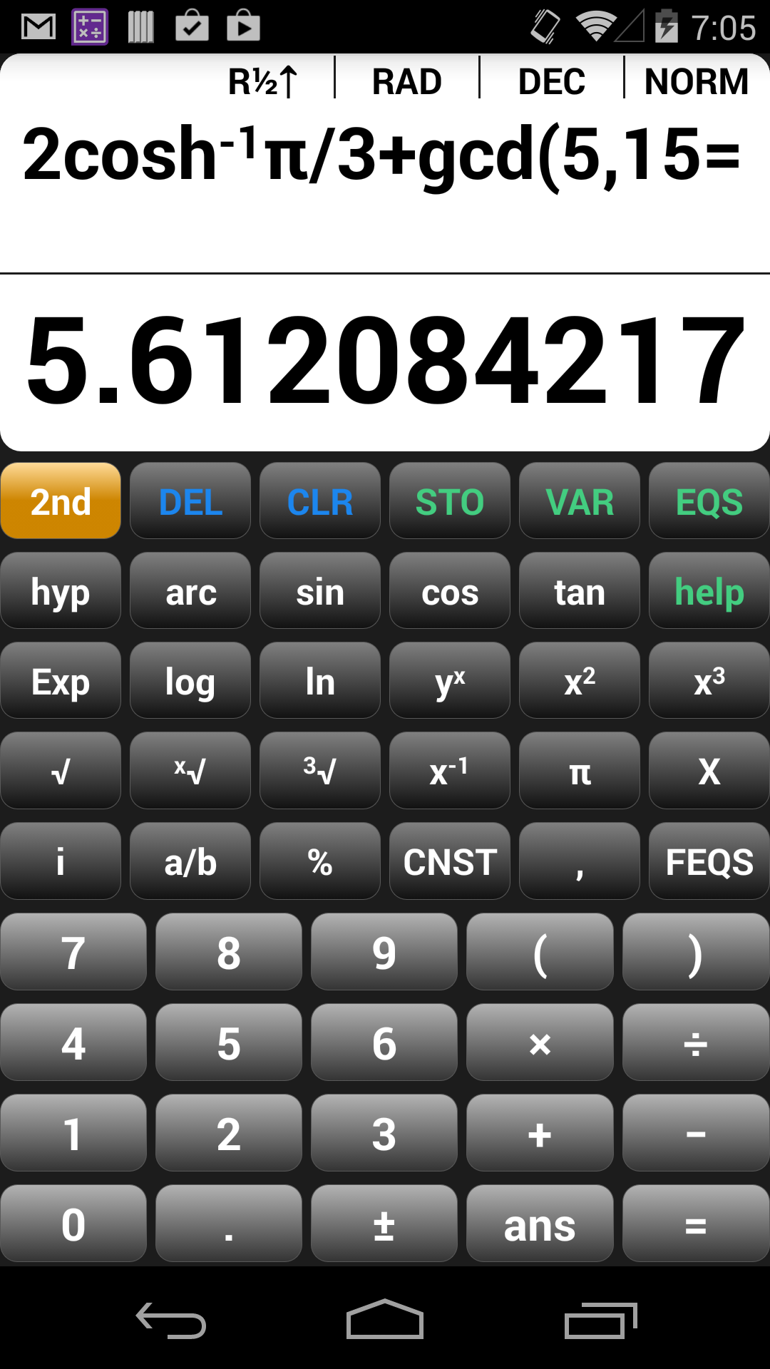 Android application Scientific Calculator EQ7 Pro screenshort