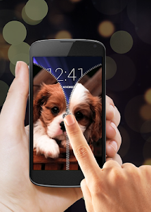 download Puppy Zipper Lock Screen free