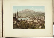 Stadsgezicht van Luzern gelegen tegen een berglandschap