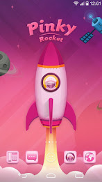Pinky Rocket GO Launcher Theme poster 4