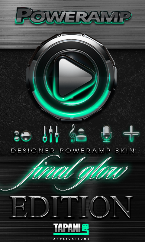 Android application Poweramp skin Mint Glow screenshort