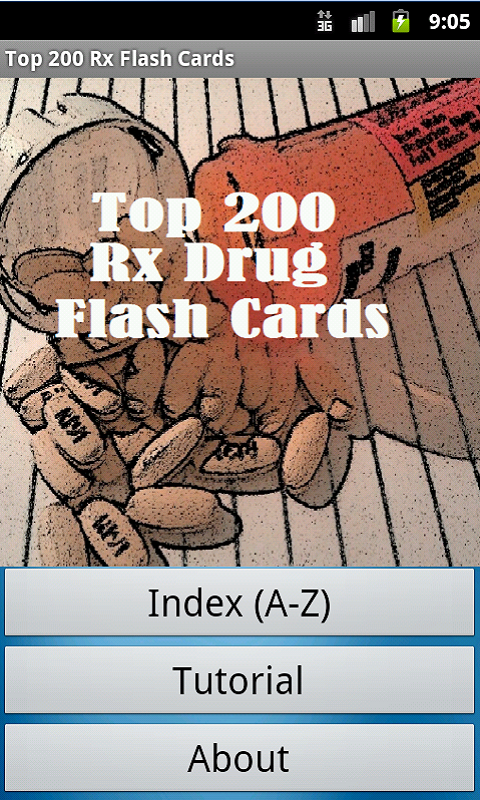 Android application Top 200 Rx Drug Flash Cards screenshort