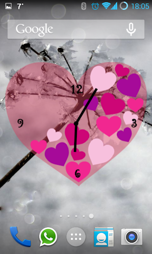 【免費個人化App】Pink Love Heart Clock Widget-APP點子