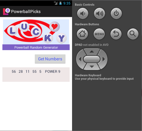 POWERBALL Random Generator App